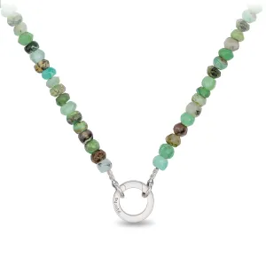 Green Opal Faceted Stone Choker with Talisman Clip
