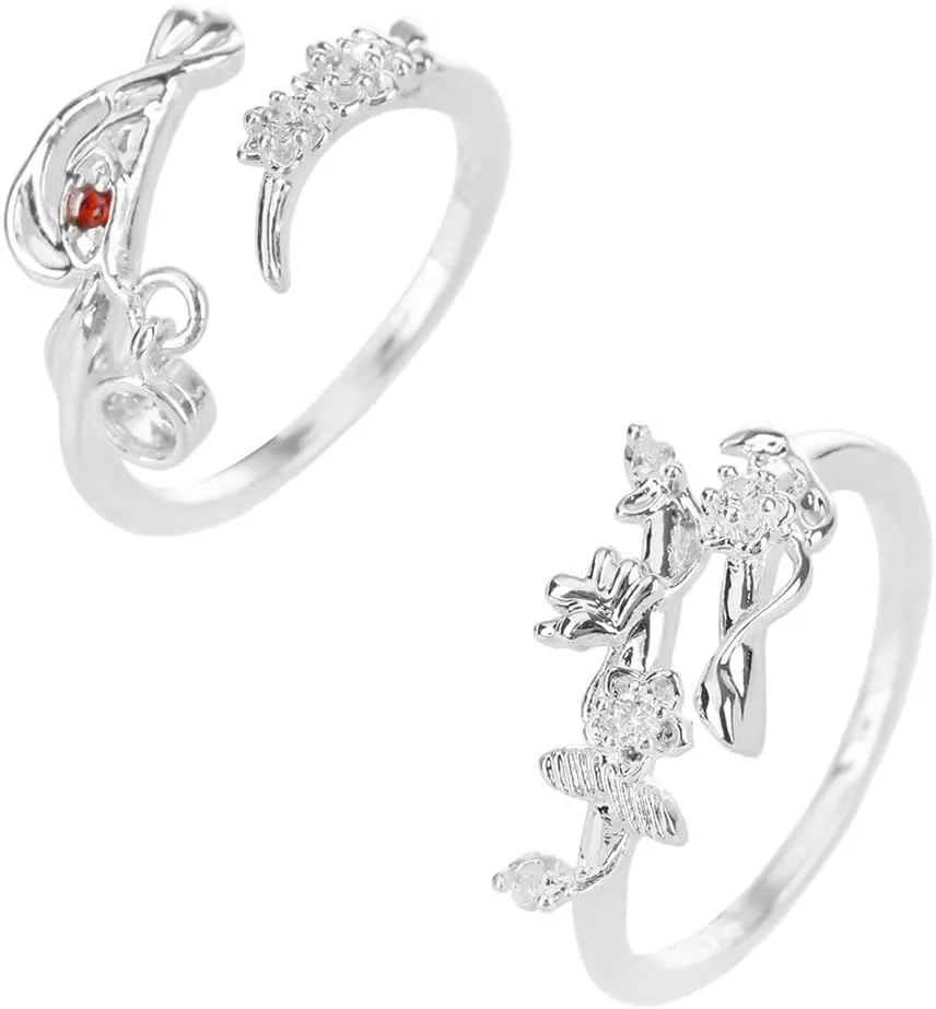 Heaven Official's Blessing Ring Cosplay Tian Guan Ci Fu Costume Finger Rings Hua Cheng Xie Lian Couple Rings 2PCS