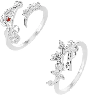 Heaven Official's Blessing Ring Cosplay Tian Guan Ci Fu Costume Finger Rings Hua Cheng Xie Lian Couple Rings 2PCS