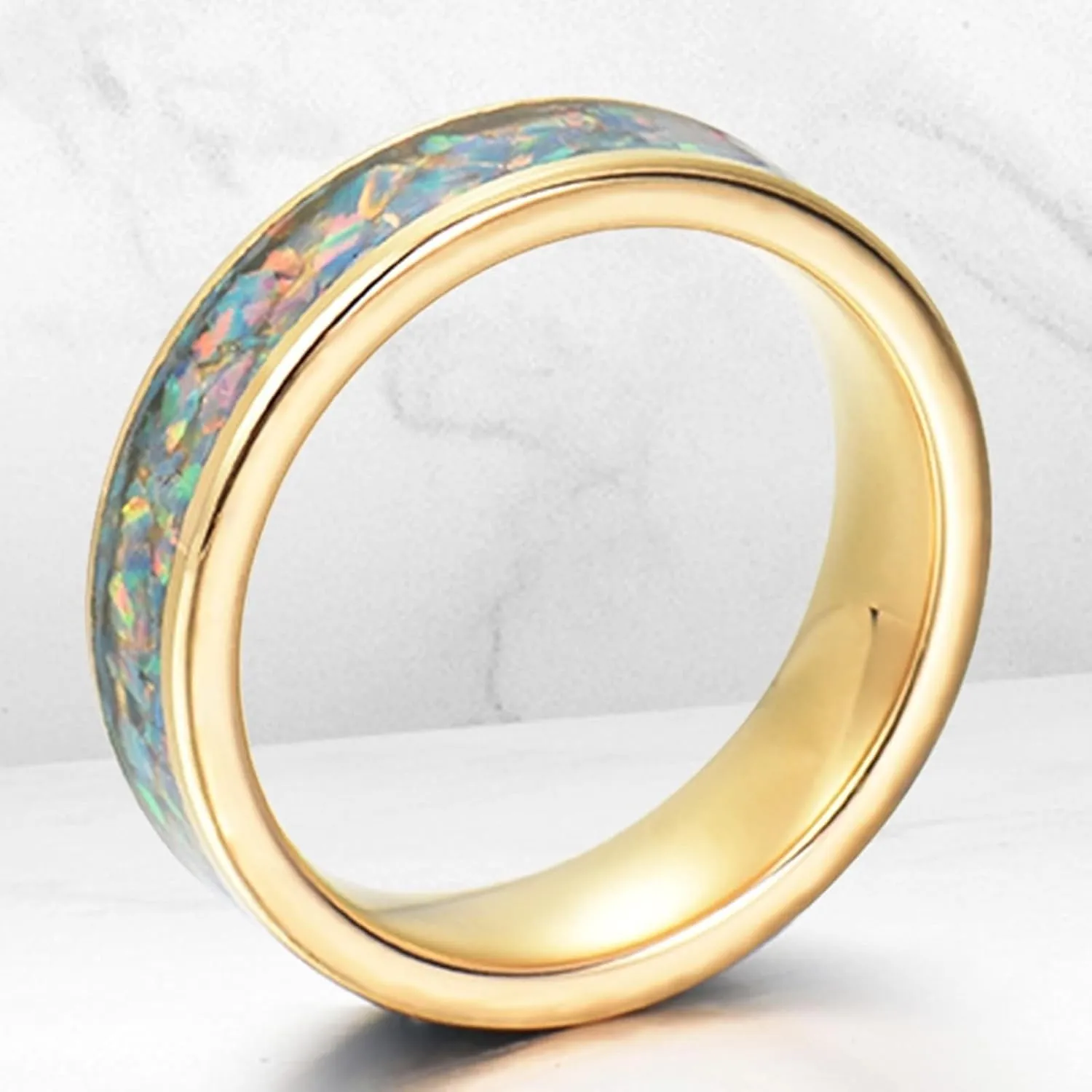 His and Her Couples Rings, Tungsten Wedding Rings Sets for Couples Comfort Fit 8mm Gold Ring Inlay Silver Metal