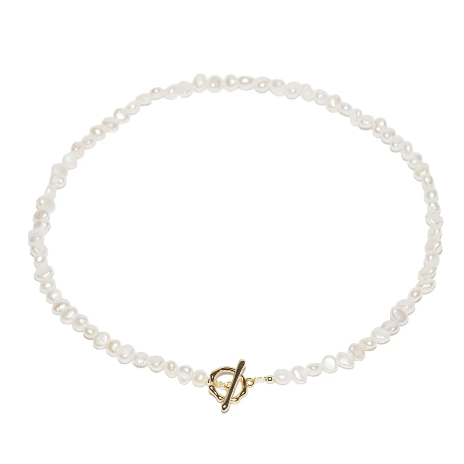 Irregular Baroque Pearl Choker Necklaces 18K Gold Plated Buckle Freshwater Pearl Necklace Everyday Dainty Choker Jewelly for Women