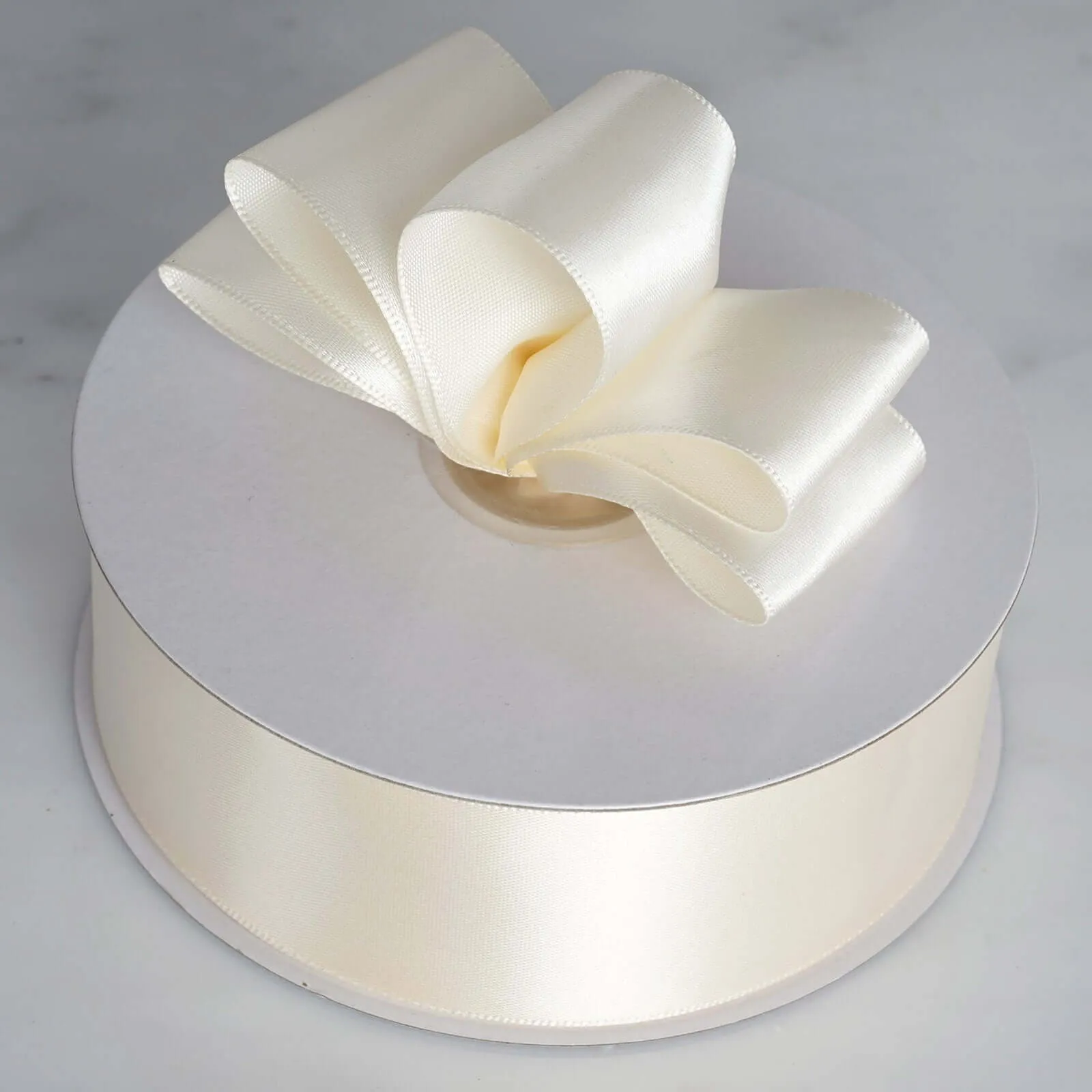 Ivory Single Face Decorative Satin Ribbon 50 Yards 1.5"