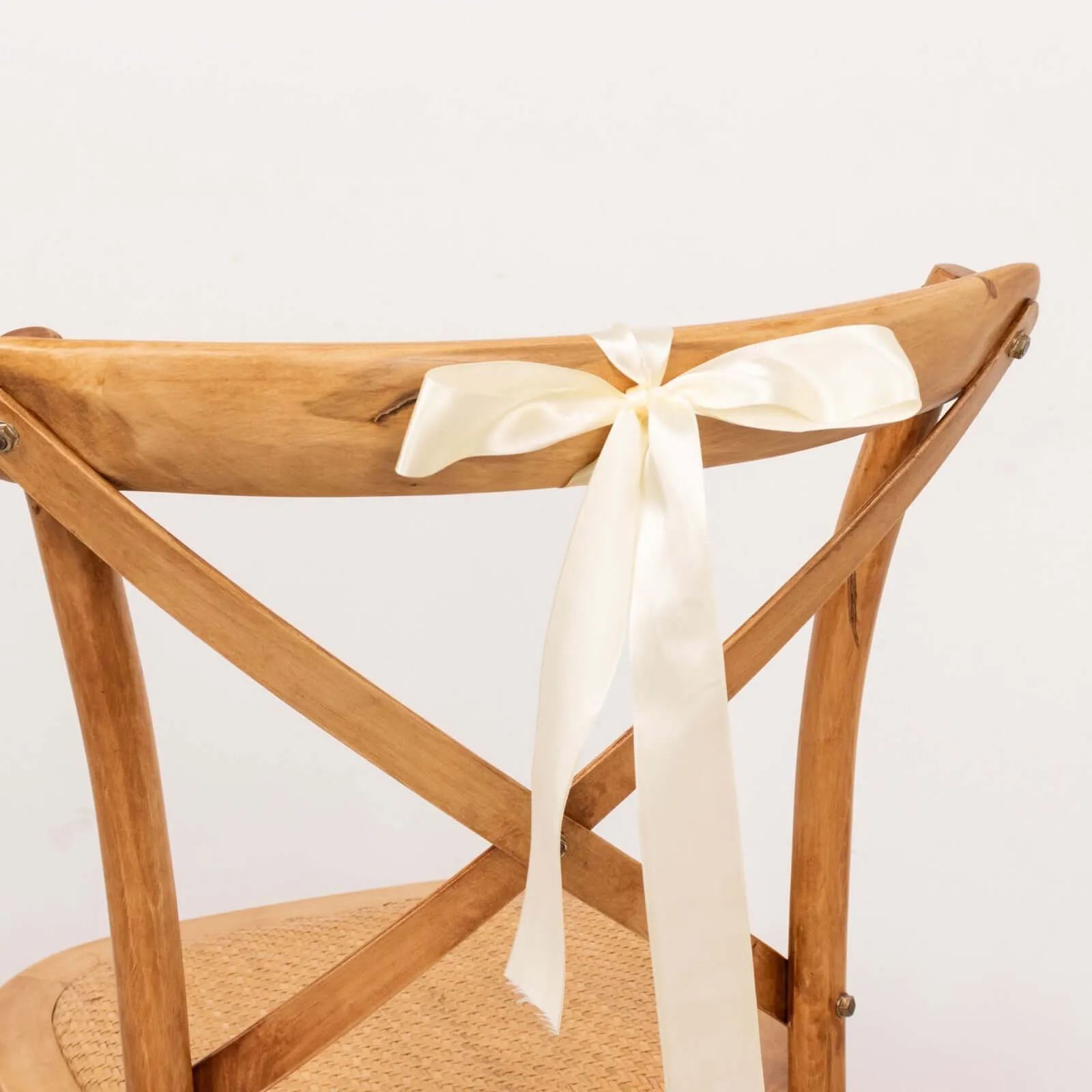 Ivory Single Face Decorative Satin Ribbon 50 Yards 1.5"