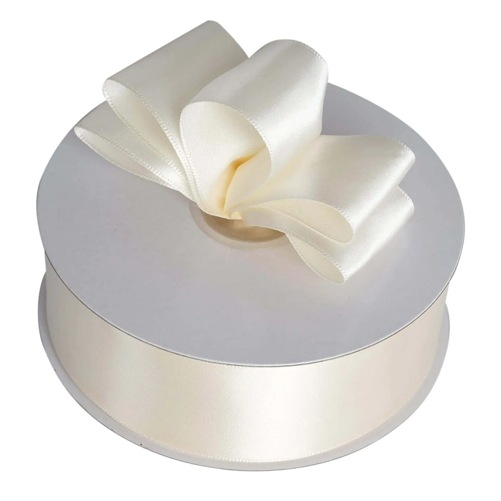 Ivory Single Face Decorative Satin Ribbon 50 Yards 1.5"
