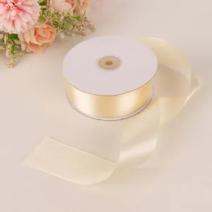 Ivory Single Face Decorative Satin Ribbon 50 Yards 1.5"