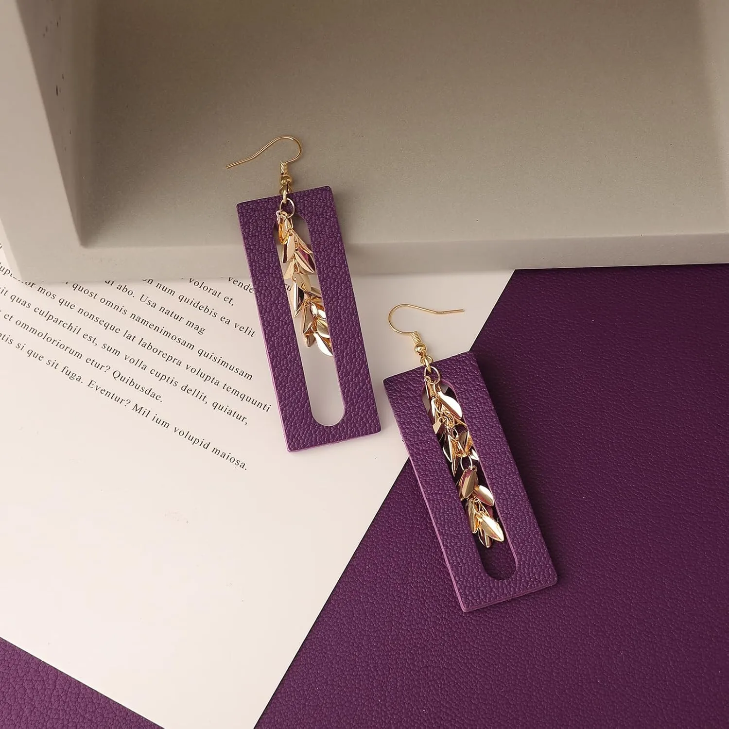 Jagucho Leather Earrings Dangle for Women, Lightweight Hoop Earrings Drop for Teen Girls, Gifts for Women