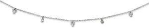 JewelryWeb 925 Sterling Silver Rhodium Plated CZ Simulated Diamond With 2in Ext Choker Necklace 12.5 Inch-Choker-Necklace for Women