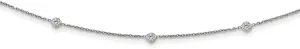 JewelryWeb 925 Sterling Silver Rhodium Plated CZ Simulated Diamond With 3inch Ext. Choker 12 Inch-Choker Necklace for Women