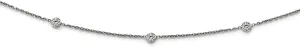 JewelryWeb 925 Sterling Silver Rhodium Plated CZ Simulated Diamond With 3inch Ext. Choker 12 Inch-Choker Necklace for Women