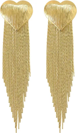 KINIVA Long Tassel Earrings for Women,Silver/Gold Statement Drop & Dangle Earrings,Trendy Jewelry for Wedding Prom Brides