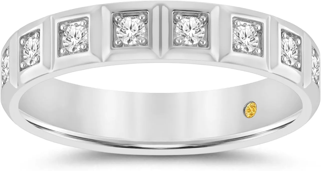 Lab Grown Diamond Anniversary and Wedding Rings for Women | Real 10k White and Yellow Gold 1/4 CTW Certified Diamond Bands | Various Designs to Choose From