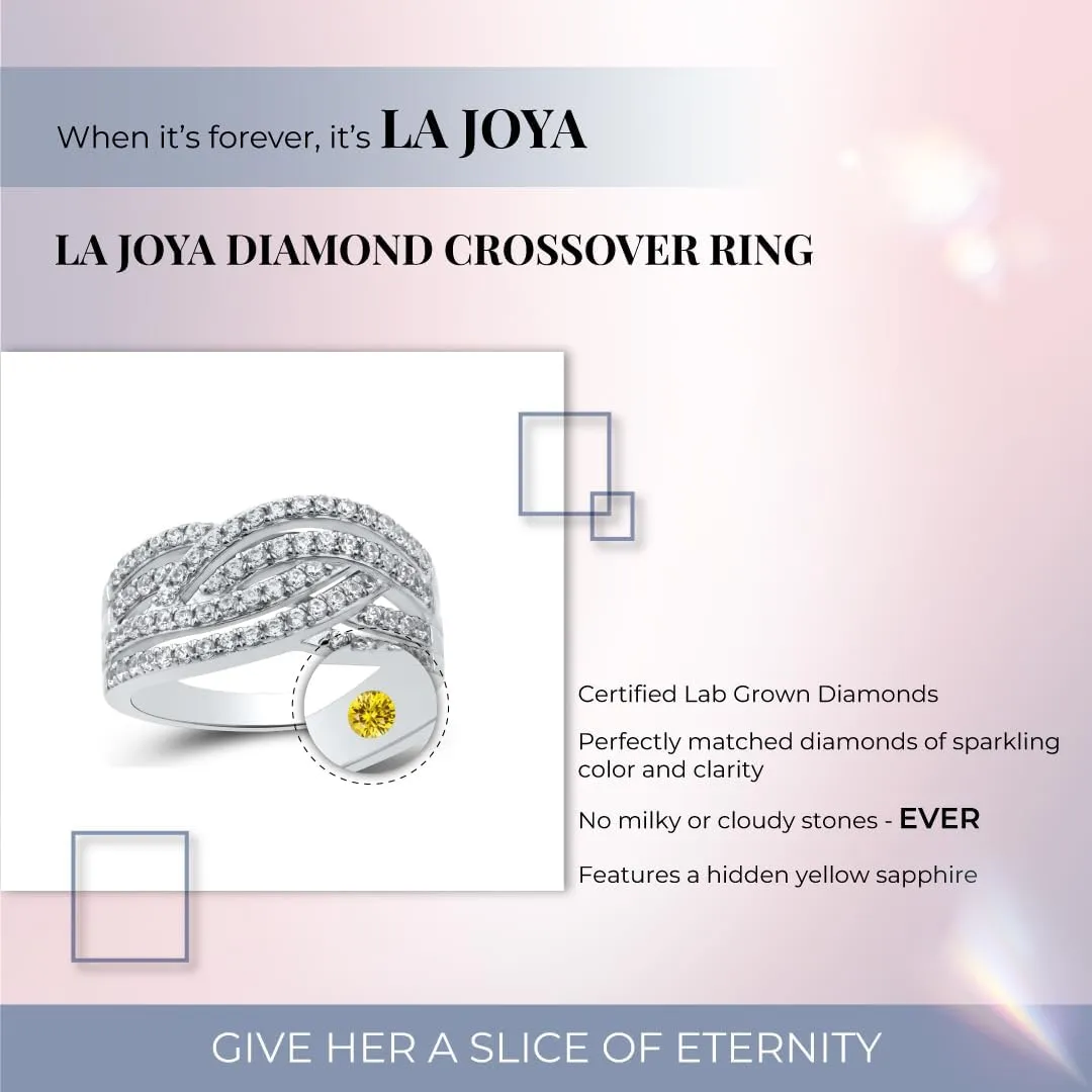 Lab Grown Diamond Crossover Rings for Women | Certified 1/3-3/4 CT. TW. 925 Steling Silver Diamond Ring | Two Styles to Choose From