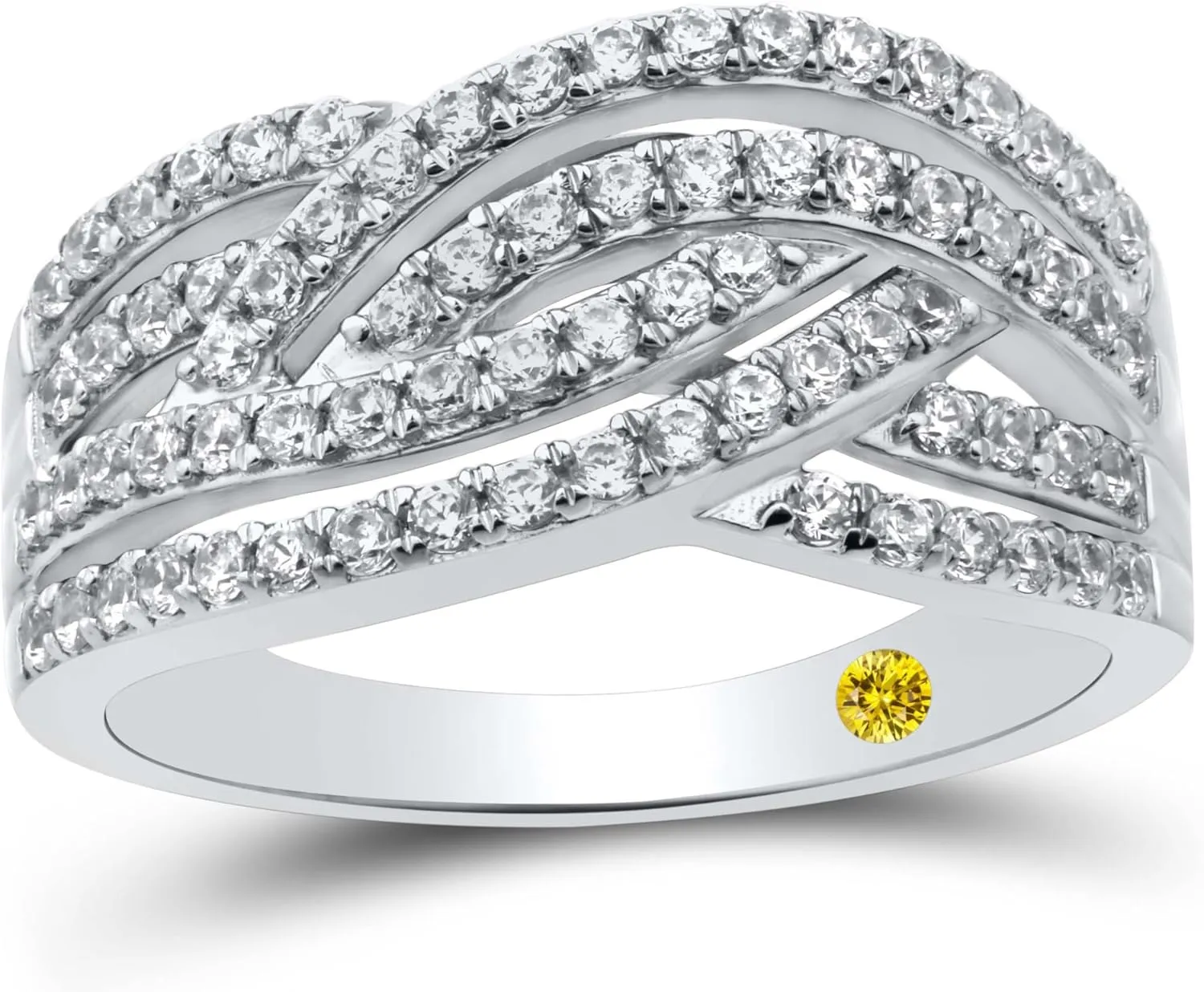 Lab Grown Diamond Crossover Rings for Women | Certified 1/3-3/4 CT. TW. 925 Steling Silver Diamond Ring | Two Styles to Choose From