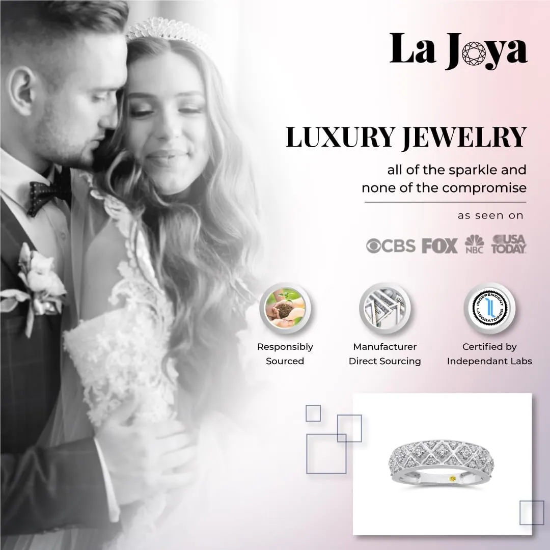 Lab Grown Diamond Rings for Women | Real White Gold Plated 925 Sterling Silver 1/4 CTTW Certified Diamond Bands