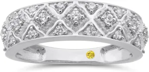 Lab Grown Diamond Rings for Women | Real White Gold Plated 925 Sterling Silver 1/4 CTTW Certified Diamond Bands