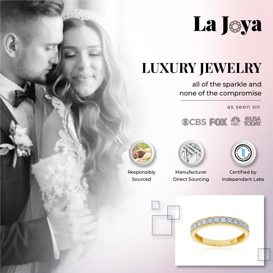 Lab Grown Diamond Wedding Bands for Women | 10K Yellow, White and Rose Gold Certified 1/10-1/2 Carat Milgrain Diamond Anniversary Bands, Promise Rings and Stackable Bands