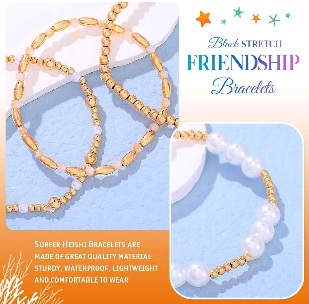 Latious Easter Stretch Bracelets Colorful Stackable Clay Beads Bracelet Bunny Egg Pendant Bracelets Set for Women