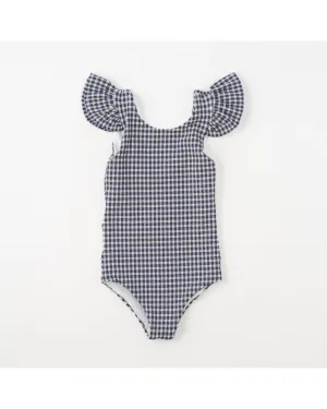 Leonor Girls One Piece in Sapphire Gingham