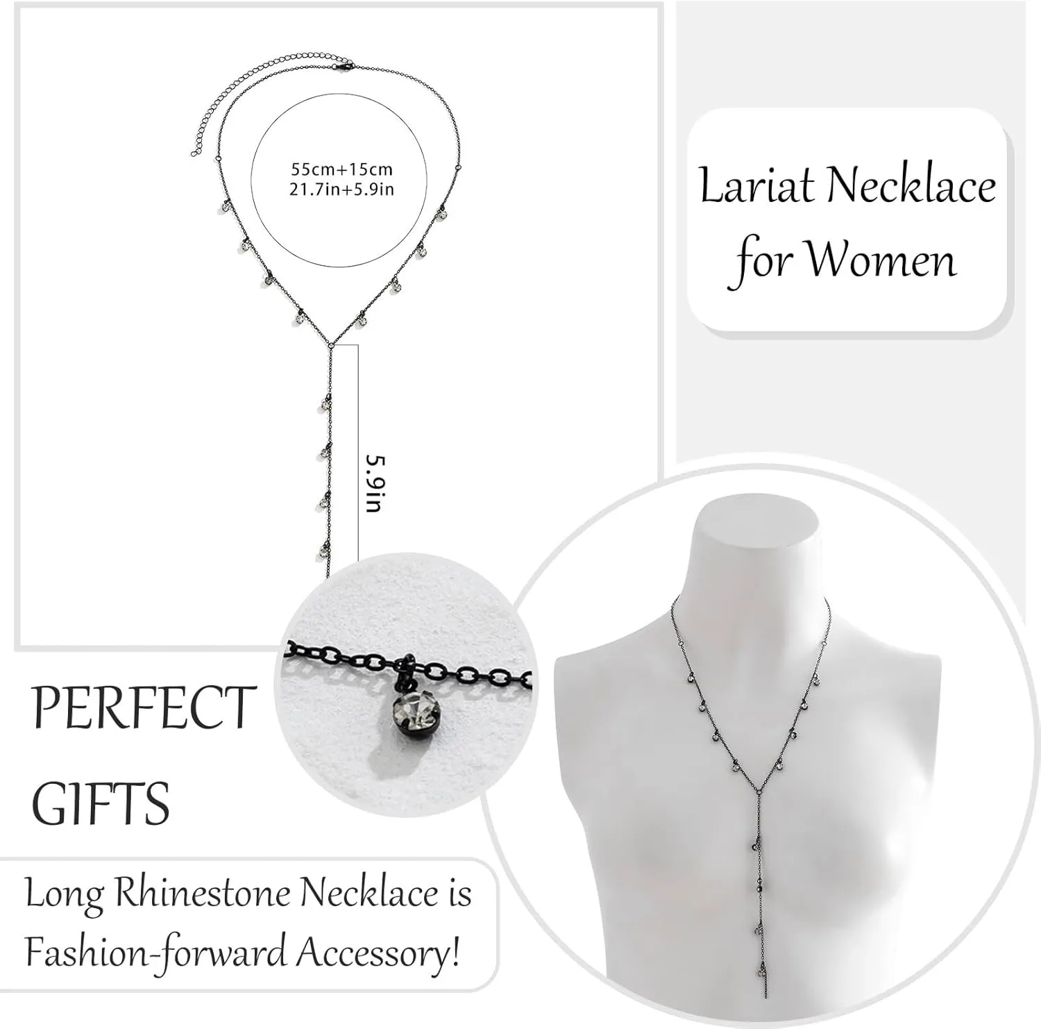 Long Pearl Necklaces for Women Pearl Long Chain Lariat Necklace Layered Boho Pearls Necklace Statement Sweater Strand Chain Jewelry