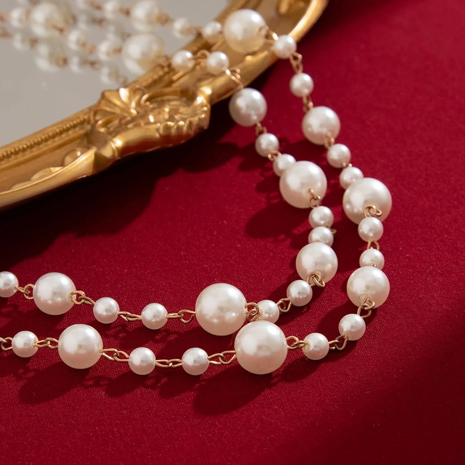 Long Pearl Necklaces for Women Pearl Long Chain Lariat Necklace Layered Boho Pearls Necklace Statement Sweater Strand Chain Jewelry