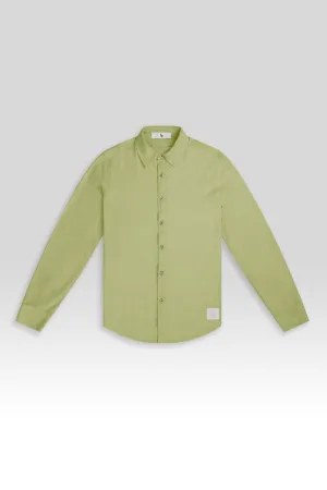 Long Sleeve Linen Cotton Shirt in Avocado