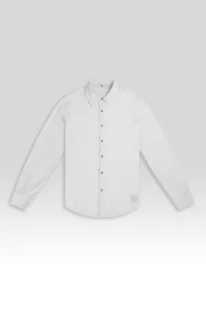 Long Sleeve Linen Cotton Shirt in White