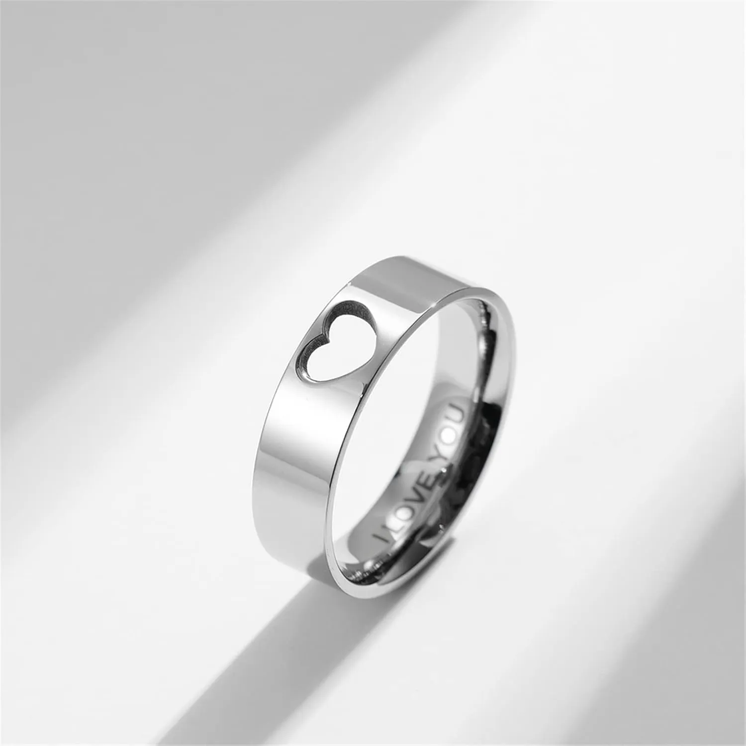 Matching Rings for Couples, Couple Heart Rings Set Couple Rings I LOVE YOU Matching Heart Promise Rings for Her and Her Engagement Wedding Ring
