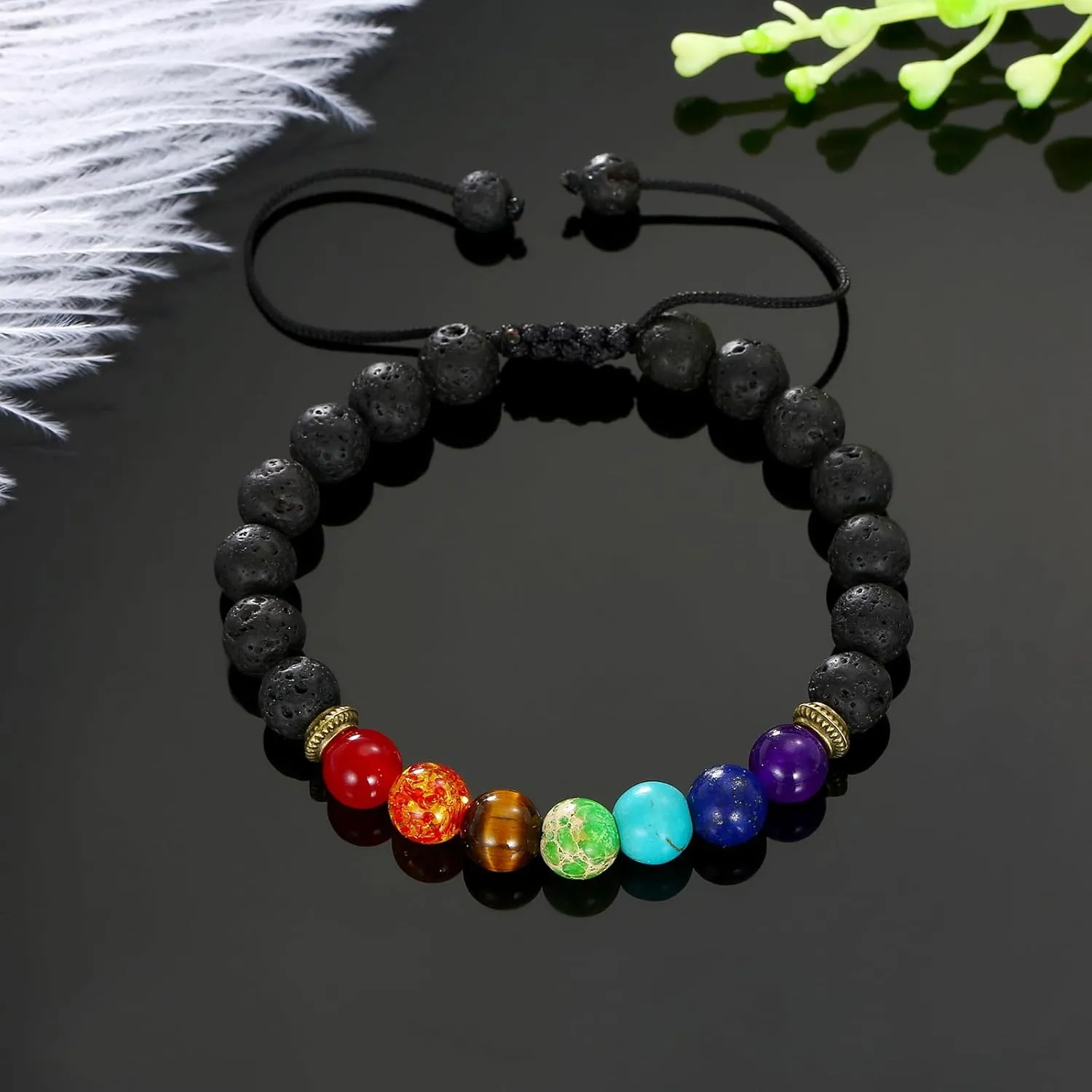 MengPa Mens Beaded Bracelets Bracelet Lava Rock Beads Stone Trendy Jewelry Sets Gifts for Him Boyfriend