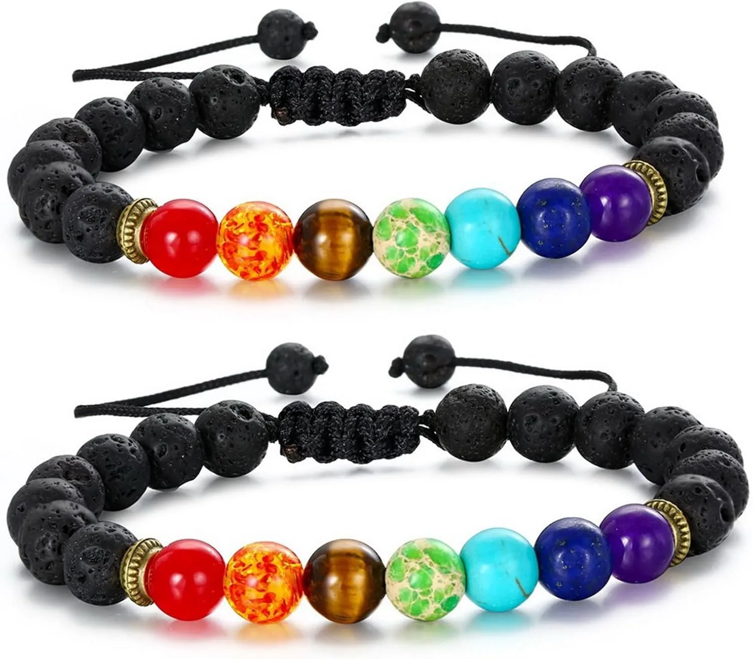MengPa Mens Beaded Bracelets Bracelet Lava Rock Beads Stone Trendy Jewelry Sets Gifts for Him Boyfriend