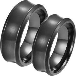 Mens Fashion Rings, Rings for Men Stainless Steel Black Brushed Ring 8mm Valentine's Day Couple Rings