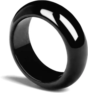 Men's Women's Natural Jade Rings Lady Noble Good Luck Jewelry Wide Band, Ring US Size 6-10