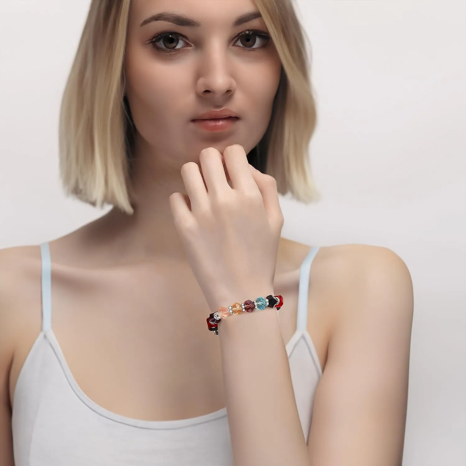 mnmoom 7.5 inch interchangeable Medical id bracelets for Women beads Medical alert bracelets with customize engraving