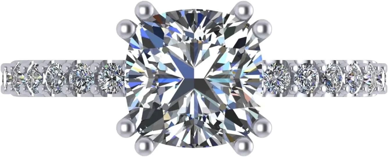 NANA Jewels 1.5-3CT Platinum Plated Sterling Silver Rings CZ Cubic Zirconia Oval Cushion Princess Asscher Cut Engagement Rings | 10K 14K Solid Gold