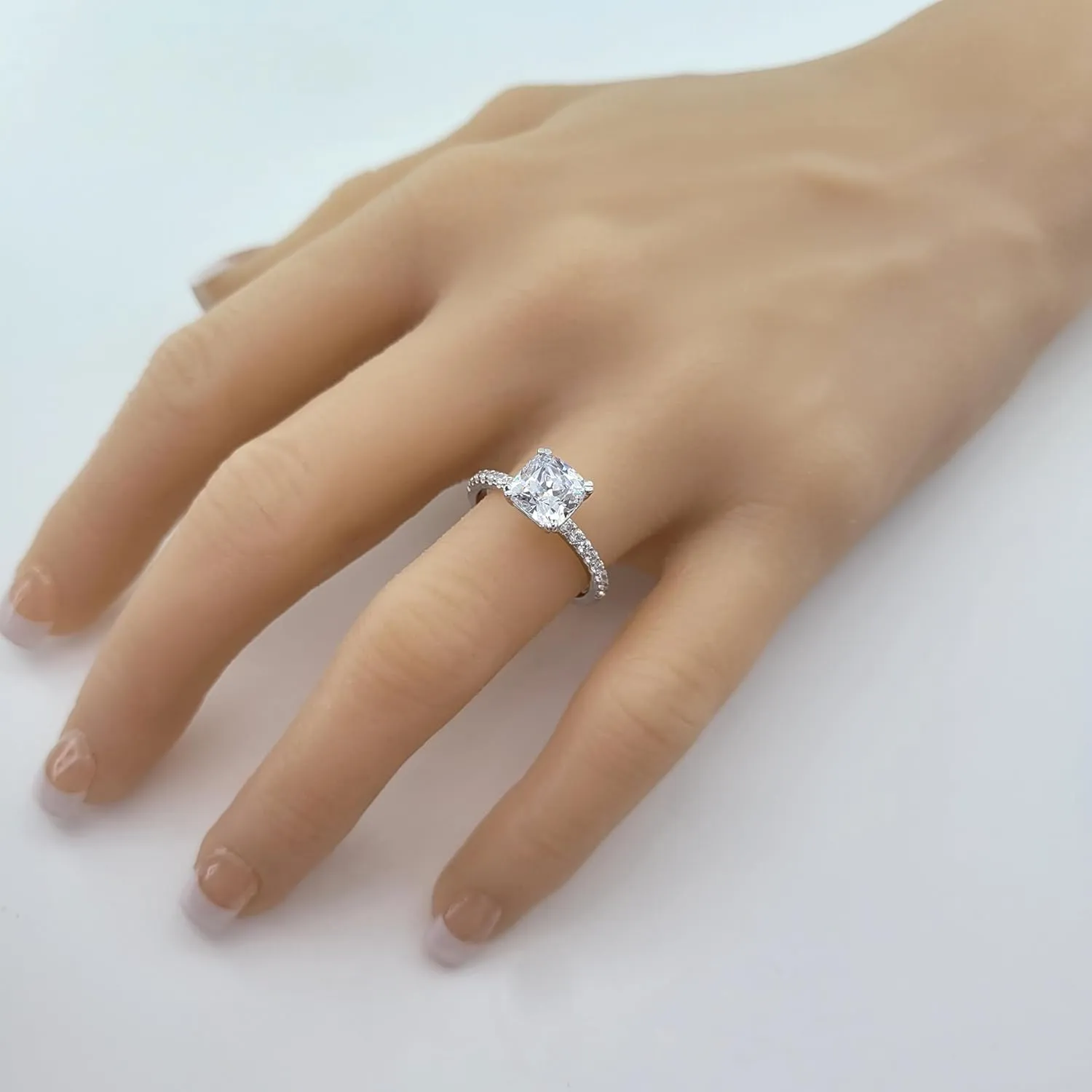 NANA Jewels 1.5-3CT Platinum Plated Sterling Silver Rings CZ Cubic Zirconia Oval Cushion Princess Asscher Cut Engagement Rings | 10K 14K Solid Gold