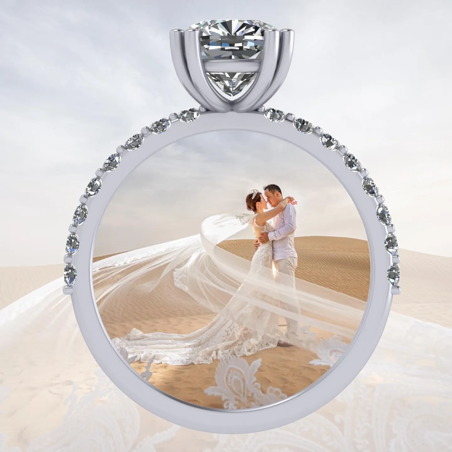 NANA Jewels 1.5-3CT Platinum Plated Sterling Silver Rings CZ Cubic Zirconia Oval Cushion Princess Asscher Cut Engagement Rings | 10K 14K Solid Gold