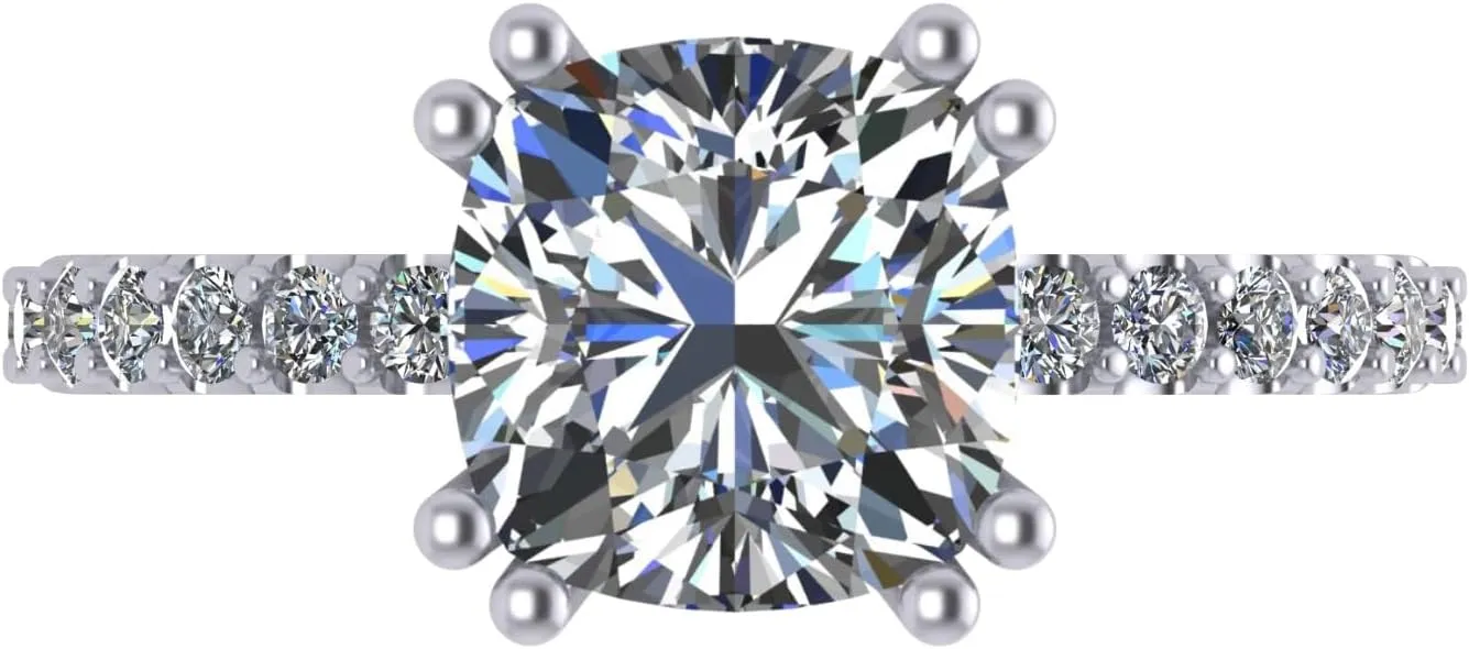 NANA Jewels 1.5-3CT Platinum Plated Sterling Silver Rings CZ Cubic Zirconia Oval Cushion Princess Asscher Cut Engagement Rings | 10K 14K Solid Gold