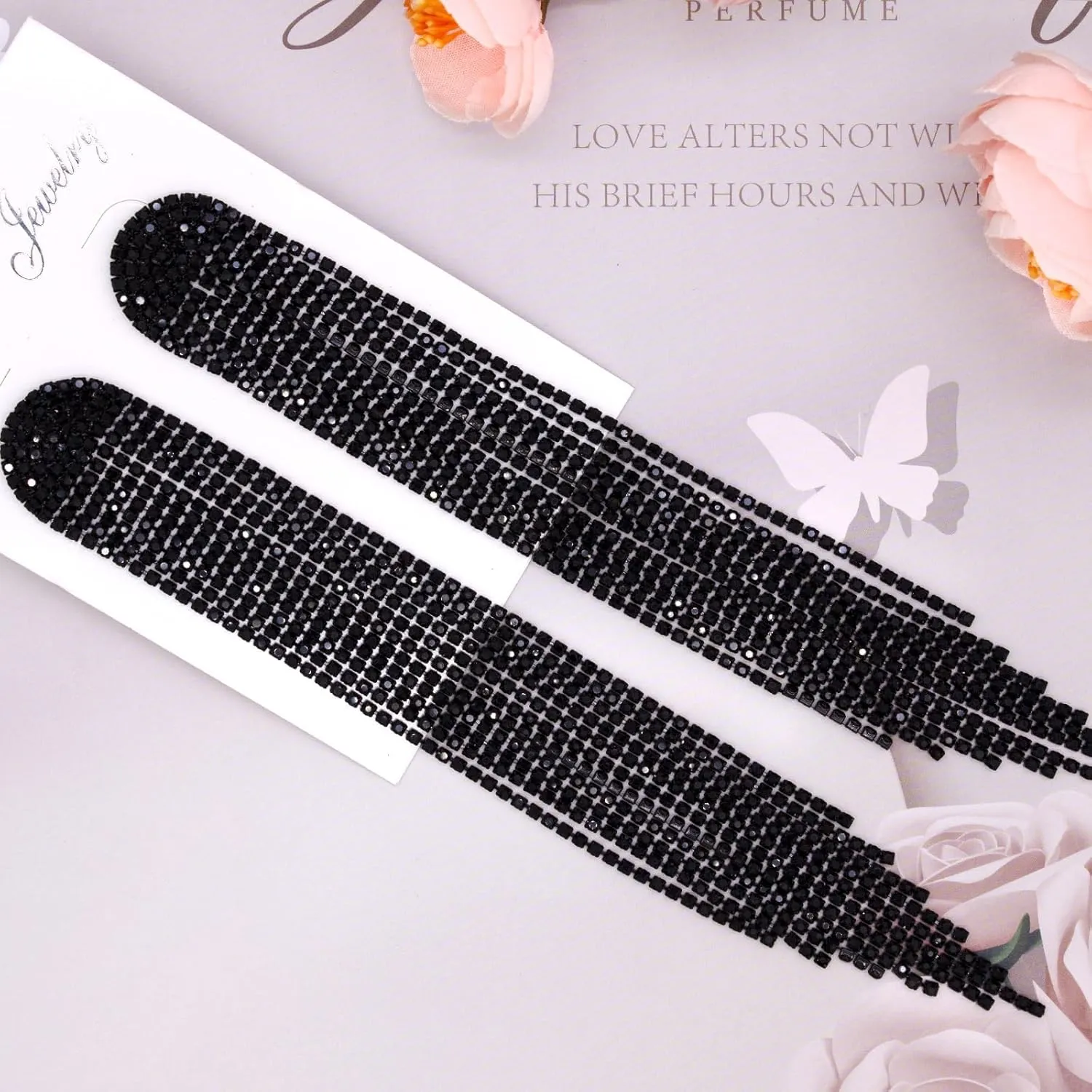 Nanafast Rhinestone Crystal Dangle Linear Drop Chandelier Tassel Earrings for Women Long Party Prom Earrings Christmas Statement Cubic Zirconia Wedding Bridal Earrings Gold Silver Black Red Blue Green