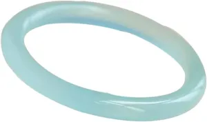 Natural Blue Chalcedony Round Strip Tinker Bangle 58-62mm Fengshui Fashion Jade bracelet For Women Genuine