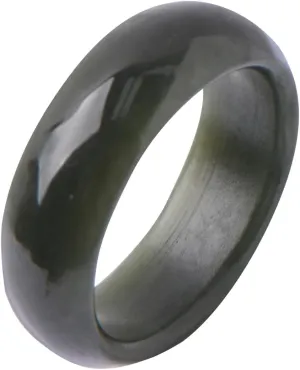 Natural Hotan Black Green Jade Rings Good Luck Jewelry Natural Green Jade FengShui Ring for Men Women Unisex with Gift Box