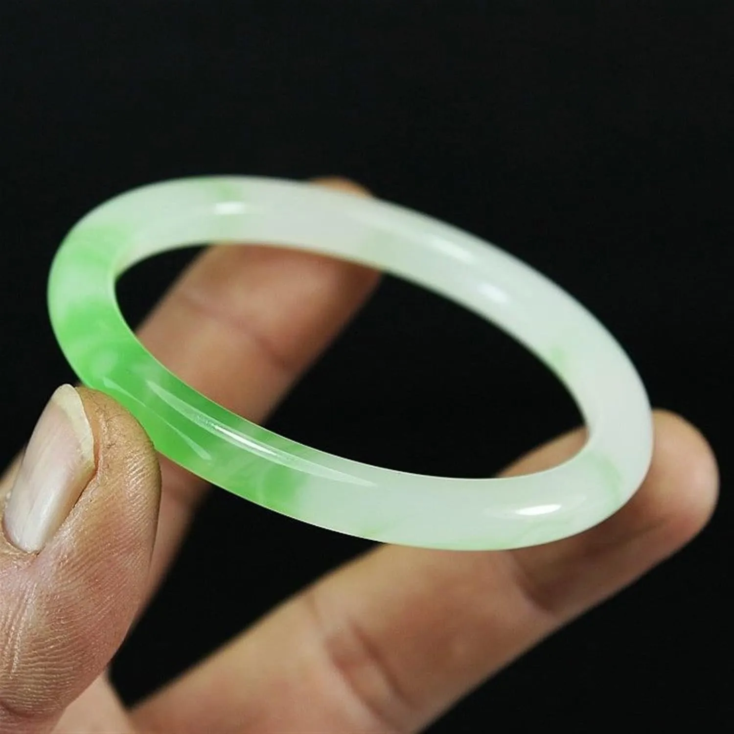 Natural Jade Bangle Women Gifts Men Fine Jewelry Jadeite Bangles Certified Jades Stone Bracelets Accessories Jewellery (Gem Color : 58mm)