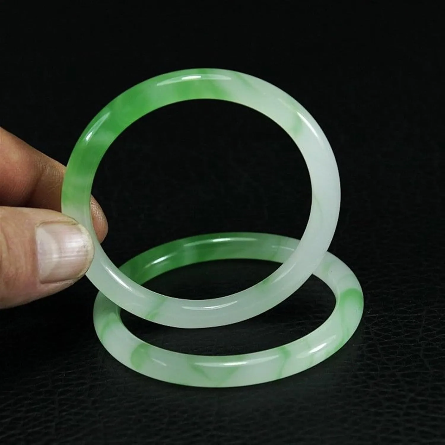 Natural Jade Bangle Women Gifts Men Fine Jewelry Jadeite Bangles Certified Jades Stone Bracelets Accessories Jewellery (Gem Color : 58mm)