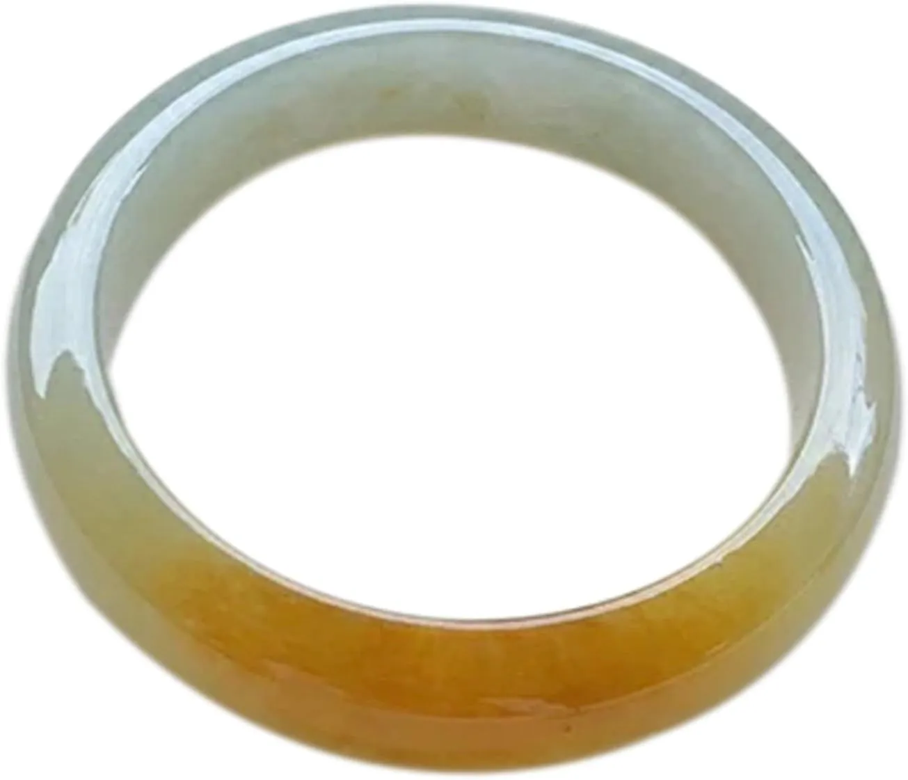 Natural Jadeite Icy Seed Yellow And White Round Strip Bangle 58-62mm Fengshui Fashion Jade bracelet For Women Genuine