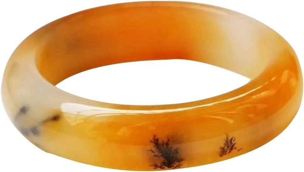 Natural Yellow Jade Straw Flower Bangle 58-62mm Fengshui Fashion Jade bracelet For Women Genuine