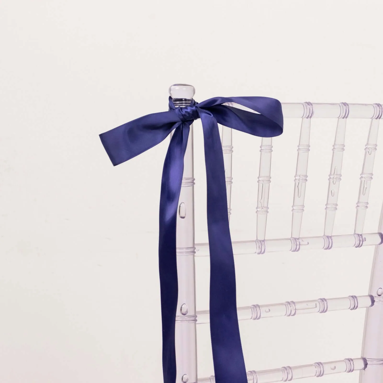 Navy Blue Single Face Decorative Satin Ribbon 50 Yards 1.5"