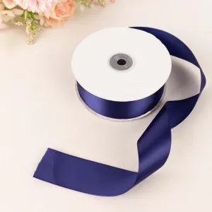 Navy Blue Single Face Decorative Satin Ribbon 50 Yards 1.5"