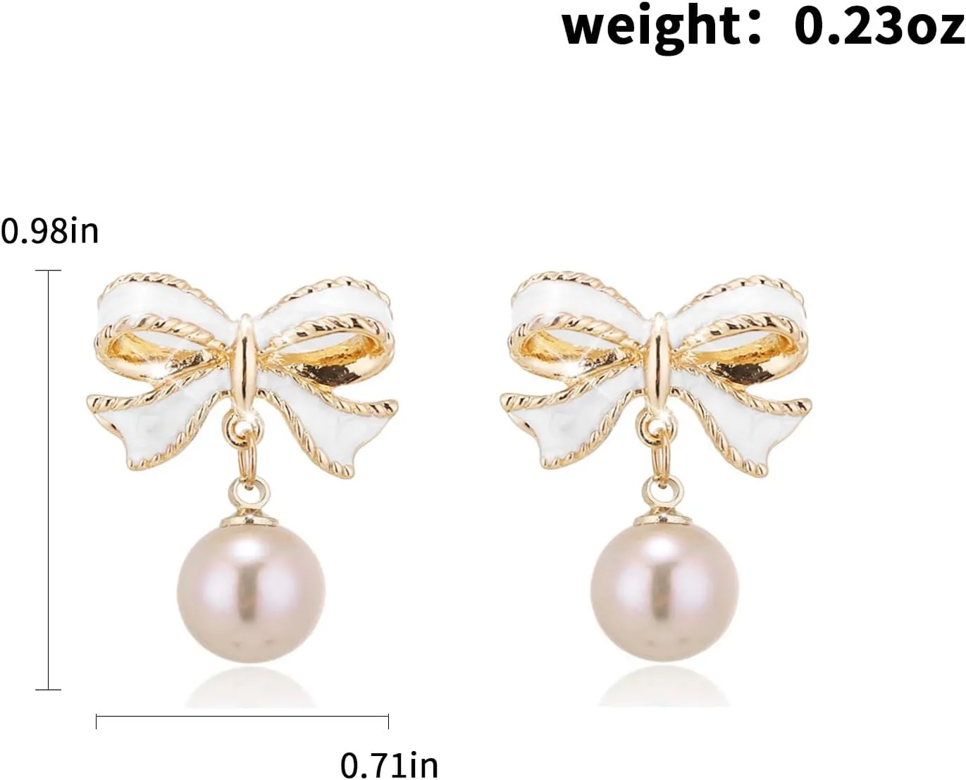 Pearl Bow Earrings for Women,Christmas Bow Earrings Pearl Bow Christmas Earrings Handmade Xmas Holiday Earring Christmas Jewelry Costume Accessories