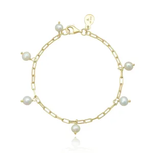 Pearl Bracelet for Women - 18K Gold Plated Dainty Pearl Jewelry - Adjustable Freshwater Pearl Bracelet - Elegant Small Pearl Bracelets for Women - Sophisticated and Stylish Accessory