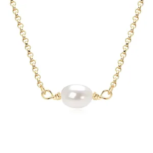 Pearl Choker Necklace for Women, Sterling Silver Handmade Dainty Freshwater Pearl Pendant Necklaces Everyday Jewelry Gifts for Her