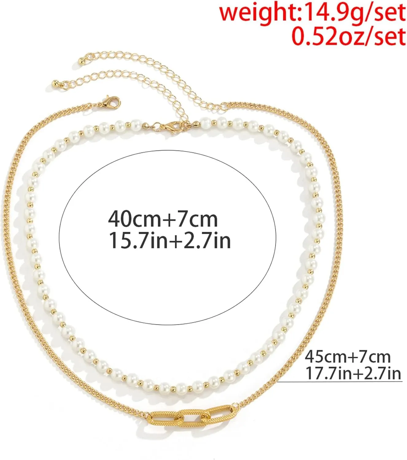Pearl Choker Necklaces for Men White Pearl Necklace Set Gold Chain Layered Necklace Trendy Pearl Jewelry for Men Birthday Gifts for Boyfriend