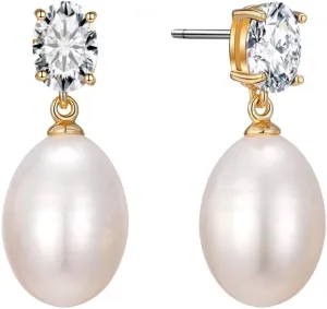 Pearl Drop Earrings Cubic Zirconia Stone Simulated Diamond Earrings for Prom, Bridesmaids, Birthday Women Jewelry